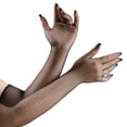 thumbnail image 2 of JFGHDG Long Fishnet Mesh Gloves, Stretchy Sheer Net Full‑Finger Long Sleeve Gloves for Party Costume Evening Dress Accessory Black One Size, 2 of 4