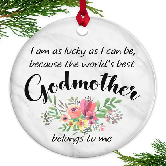 Gifts for Godmother On Christmas, Christmas Tree Decorations, Holiday Decor, Godmother Ornament from Godchild Christmas, Appreciation Gifts for Godmother, Unique Christmas Ceramic Ornament