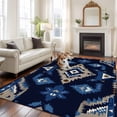 thumbnail image 5 of 6x9 Washable Area Rug, Ethnic Style Pattern Non-Slip Large Rectangle Rug for Living Room Dining Room, Retro Weaving Blue Brown Abstract Art Indoor Floor Mat for Home Decor, 5 of 9