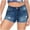 Dark Blue, variant on Durtebeua Women's High Waisted Shorts Frayed Raw Hem Ripped Denim Shorts Womens Shorts For Summer Blue S