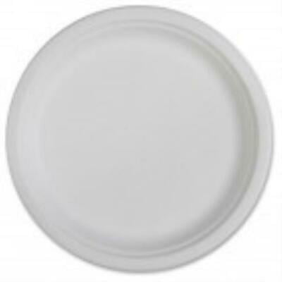 Naturehouse Compostable Sugarcane Bagasse 7 in Plate Round White 50/Pack P002 