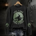 thumbnail image 2 of AHMOMEI Halloween Sweatshirts Full Moon Witch Print Salem Sweatshirt Spooky Season Funny Novelty Oversized Fall Winter Holiday Long Sleeve Women Pullover, 2 of 4