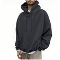 thumbnail image 2 of CQONEPT Mens Pullover Hooded Dressy Casual Hoodies Fleece Lined Sweatshirts Y2K Fashion Clothes with Pockets Dark Gray XL, 2 of 6