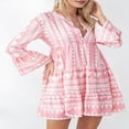 thumbnail image 3 of Robe Courte d'Été à Fleurs pour Femmes Boho Fluide Robes Courtes à Manches Longues Robe de Cocktail, 3 of 7