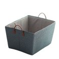 thumbnail image 1 of Billuyoard Cesta de almacenamiento con asa Rectangular Papelera de tela Organizador de artículos diversos Caja tejida Dormitorio Sala de estar Almacenamiento y organización del hogar Gris 45x35x25cm, 1 of 6