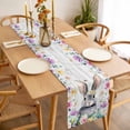 thumbnail image 3 of Table Runner 72 Inches Long for Kitchen Dining, Easter Bunny Dresser Scarf Farmhouse, Dining Table Decorations for Wedding/Parties, Farmhouse Watercolor Eggs Flower Wood Grain 14 x 72 In, 3 of 8