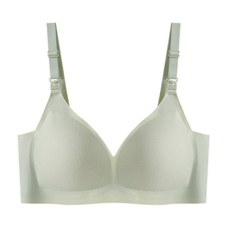 Ndbuld Bras for Women Bras for Women No Underwire Woman s Printing Gathered Together Large Size Daily Bra Underwear No Rims Deal of The Week 2XL Green