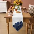 thumbnail image 5 of Table Runners 90 Inches Long, Navy Blue Gold Cotton Linen Kitchen Dining Coffee Table Runner for Party Home Decor, Abstract Line Art Troditional Ink Painting Tabletop Dresser Scarves 13x90 Inch, 5 of 9
