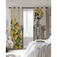 thumbnail image 3 of Summer Lemon Blackout Curtains, Light Blocking Print Window Curtains, Skull Vintage Green Botanical Thermal Insulated Window Drapes for Living Room Kitchen Cafe 2 Panels, 104"W x 72"L, 3 of 9