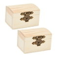 thumbnail image 4 of 2 cajas de madera sin terminar, cofres de tesoros reutilizables, cajas de joyería para guardar en casa, para regalo de cumpleaños y Halloween. Estilo A, 4 of 10