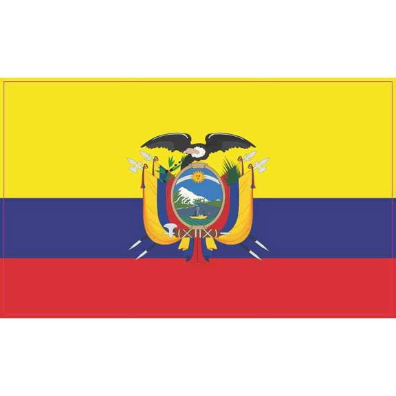 5x3 Ecuador Flag Sticker Vinyl Cup Tumbler Luggage Car Window Bumper Decal