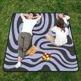 thumbnail image 5 of Coolnut Purple Wave Large Picnic & Outdoor Beach Blanket, Waterproof Foldable Sandproof 3-Layer Picnic Mat for Camping,Hiking,Travel,Park,Concerts,78"x78", 5 of 6