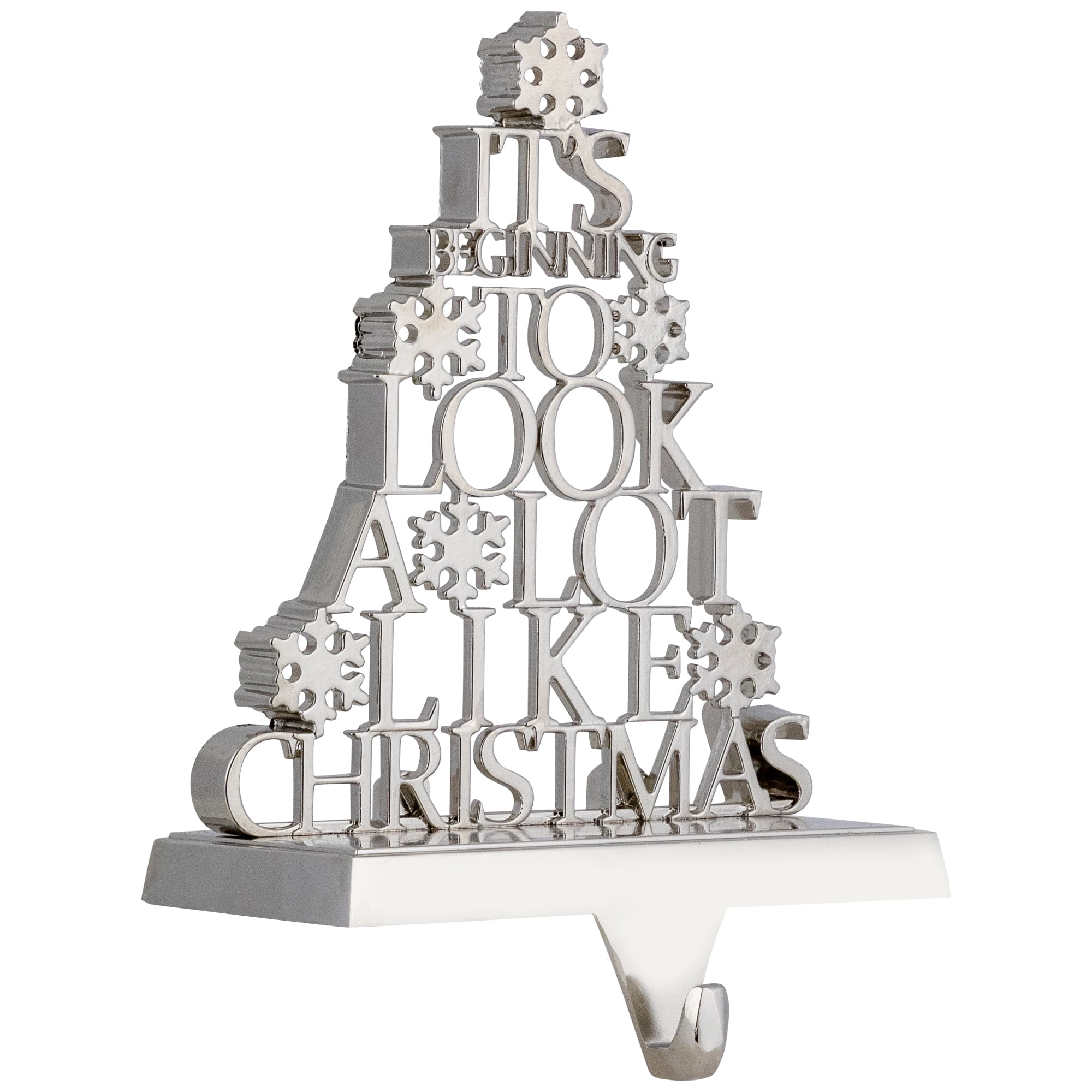 Northlight "It's Beginning to Look a Lot Like Christmas" Metal Tree Stocking Holder - 6.5"