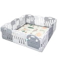 thumbnail image 1 of New! 2M x 2M x 0.63M Baby Kid Playpen Panel Activity Center Safety Fence Playyard Grey Color, 1 of 2