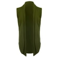 thumbnail image 2 of INSPIRE CHIC Men's Vest Open Front Asymetric Hem Sleeveless Cardigan Vest 50 Green, 2 of 8