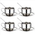 thumbnail image 1 of Juego de Tazas de Café con Aislamiento - Tazas de Café Espresso de Doble Pared de Acero Inoxidable de Té de Capuchino con Leche con Platillo Y Cuchara 125 Ml (Juego de 4), 1 of 5