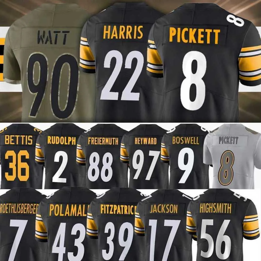 8 Kenny Pickett Football Jerseys Custom Mitchell Trubisky Steelers 22 Najee  Harris 90 T.J. Watt 43 Troy Polamalu 55 Devin Bush Custom Stitched Jersey  From Projerseydealer, $16.01