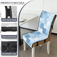 thumbnail image 6 of TSOVTHRID Floral Patchwork Blue Print Quilted Dining Chair Slipcovers Stretchy Comfortable Chair Covers with Detachable Strap Seat Cushion Covers for Kitchen, Set of 4, 6 of 7