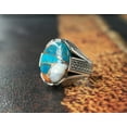 thumbnail image 4 of Roarsilver Silver 925k Ring, Handmade Ring, Natural Turquoise Stone,Jewelry Gift For Mens and Womens | 12.5, 4 of 6