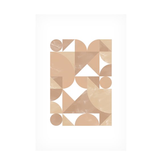 Trademark Fine Art Melloi Art Prints Beige Geometric Art Canvas Wall Art