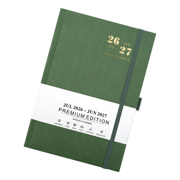 2026-2027 Day Planner with 384 Pages PU Leather Academic Planner 12 Month from Jul.2026-Jun.2027 for Daily Scheduling