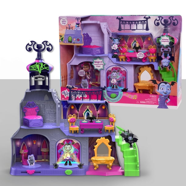 Disney Junior Vampirina Castle, 8 Piece Dollhouse Playset with Lights Sounds, Officially Licensed Kids Toys for Ages 3 Up, Gifts and Walmart.com