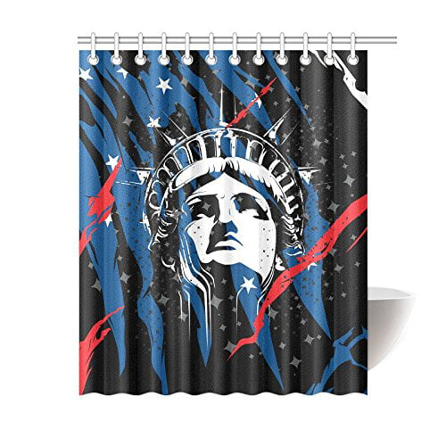 Details about   American Statue of Liberty Shower Curtain Waterproof Bathroom Accessories 71in 
