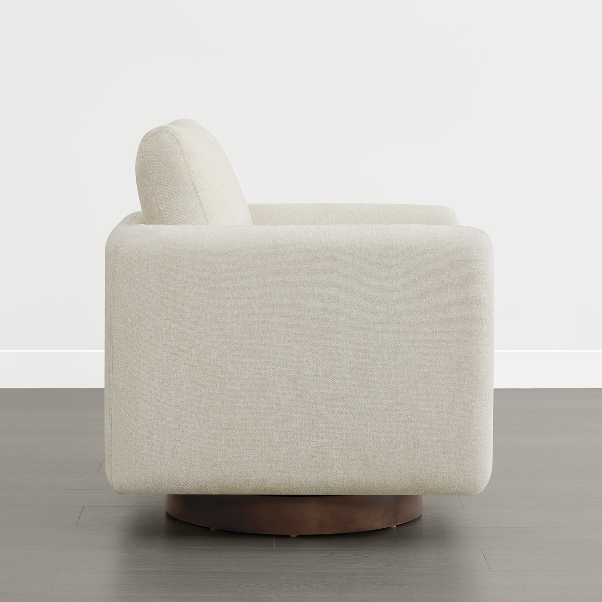 Spruce & Spring Upholstered Swivel Accent Chair with Back Cushion Single, Linen