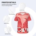 thumbnail image 3 of Zufioo Gnomes Hold The Letters LOVE Print Men's Baseball Short Sleeve, Moisture Wicking Button-Down Hip Hop Tee-XX-Large, 3 of 7