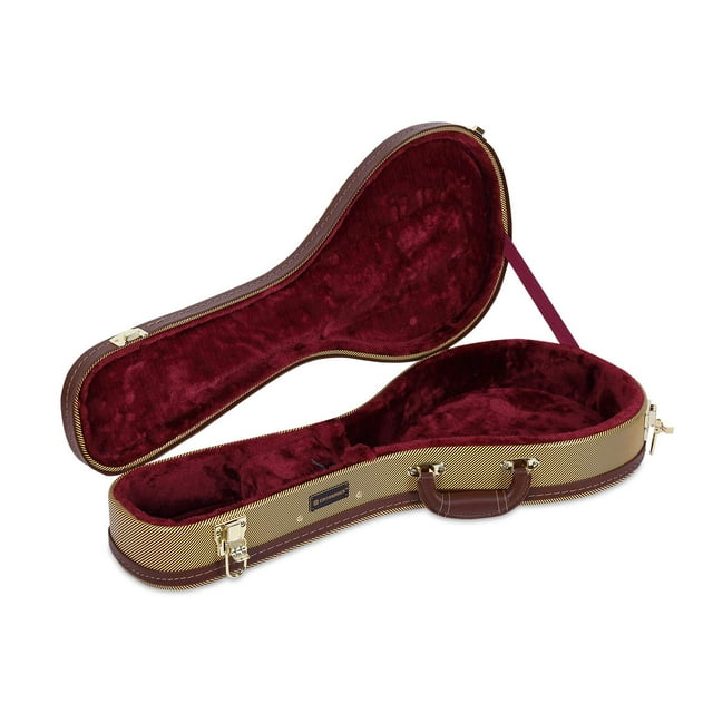 Crossrock Deluxe Wood Hard Case for A-style Mandolin, Vinyl Tweed (CRW600MATW)