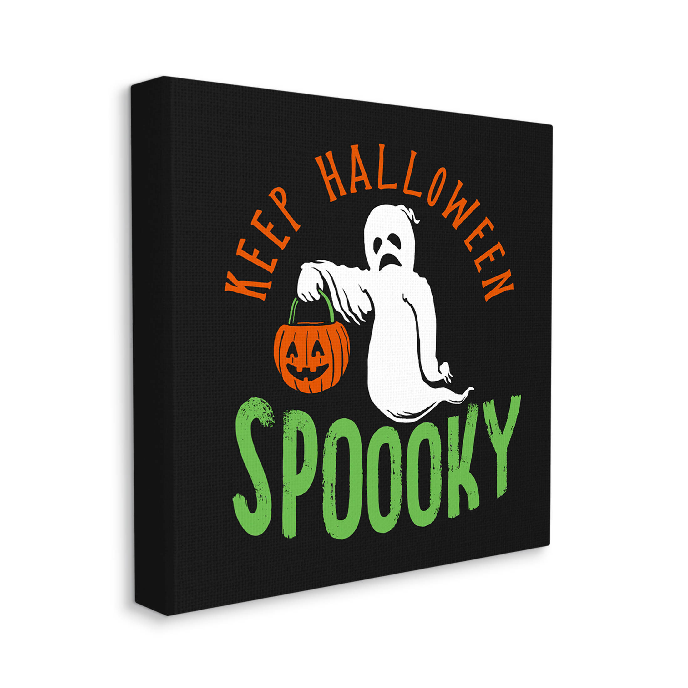 Keep Halloween Spooky Trick Or Treat Ghost Holiday Graphic Art Gallery Wrapped Canvas Print Wall Art