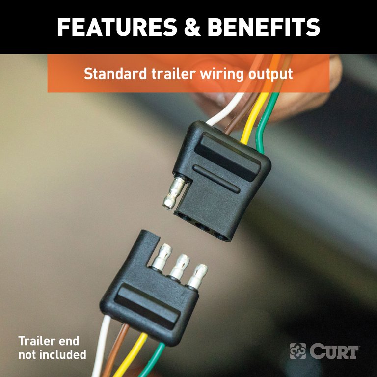 CURT 55532 Vehicle-Side Custom 4-Pin Trailer Wiring Harness, Select Chrysler PT Cruiser