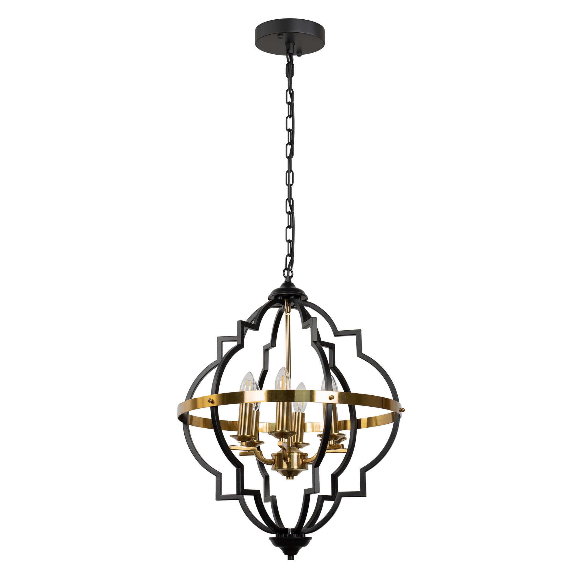 LOHAS 6Light Black and Gold Finish Chandelier,Indoor Rustic Metal