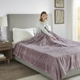 thumbnail image 3 of Beautyrest Heated Plush Solid Microlight Blanket, Queen, Lavender, 3 of 11