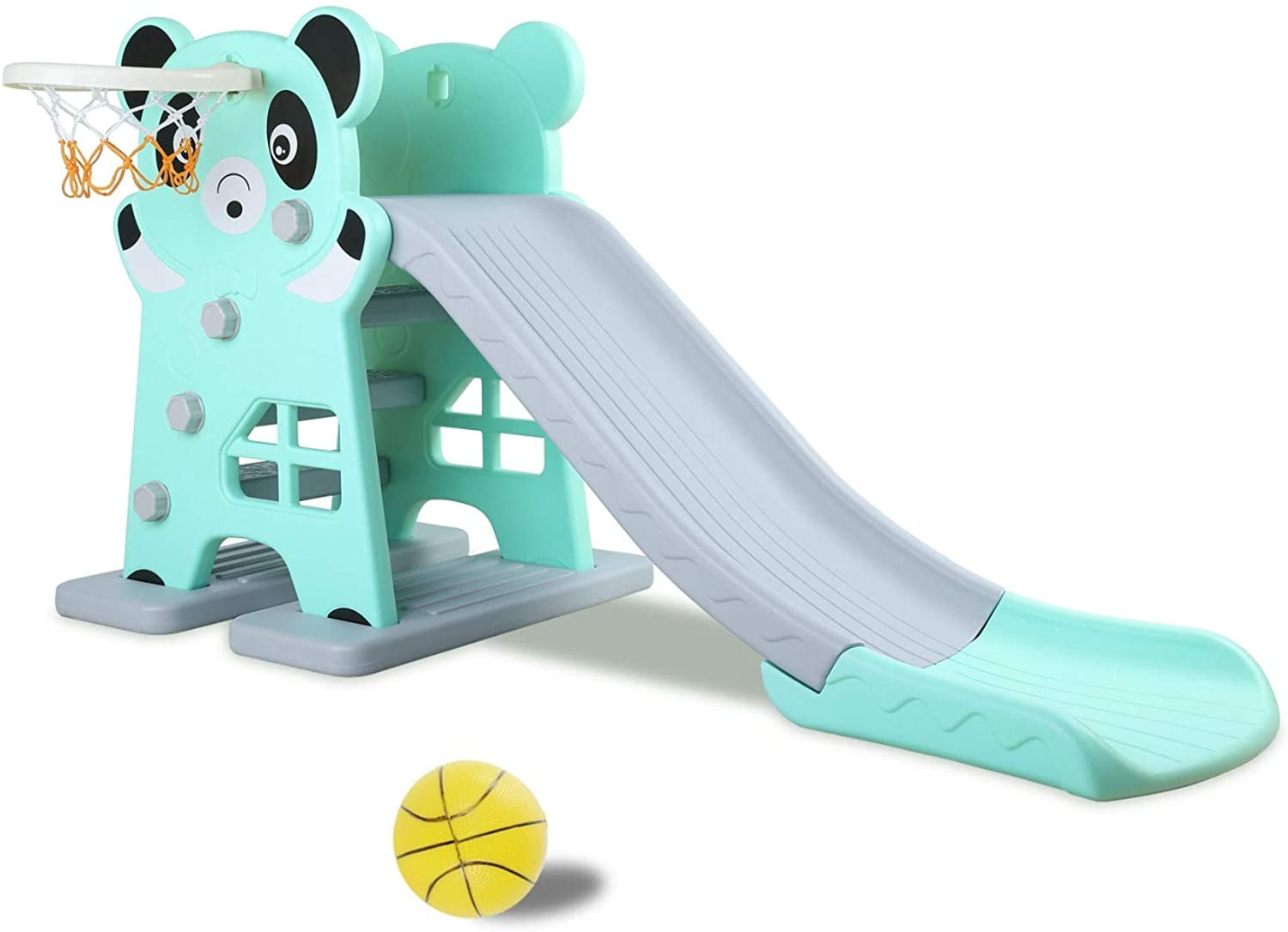 Exercise Play Childrens Slide Multi-Function Combination Folding Toys Baby Climber Slide for Playground Home for 3-9 Years Old Blue NDGDGA Kids Slide Toy Toddler Slide with Basketball Hoop 