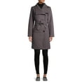 thumbnail image 3 of Mark Alan Women’s Long Asymmetrical Wrap Coat with Belt, 3 of 6