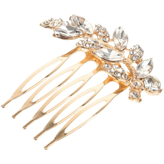 DECOMELODY Hair Comb Rhinestone Metal 1Set 1.9x1.7in