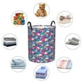 thumbnail image 4 of Susaid Skull blue leaf Print Waterproof Oxford Cloth Storage Circular Laundry Hamper BasketCapacity for Home-Small, 4 of 6