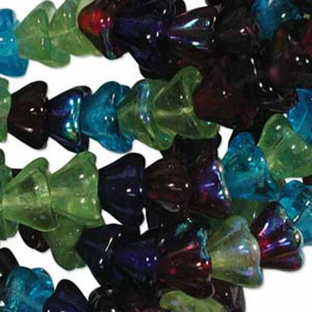 Swarovski Glass Jewel - Gemstone Mix 6x8mm Flower Cone 45 Bead Cap Czech Glass, Loose Beads,