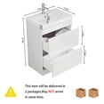 thumbnail image 2 of FFZ 24" Bathroom Vanity Combo with Thick-Edged Ceramic Sink - Handleless Push-Open Design, 2 Soft-Close Doors, Internal Shelf, High-Gloss White, Easy Assembly, 2 of 11