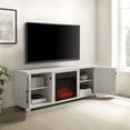thumbnail image 3 of Crosley Furniture Gordon Wood TV stand for TVs up to 58" w/ Fireplace in White, 3 of 6