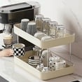thumbnail image 2 of 2-Tier Cups Mugs Drying Rack with Removable Drain Tray, Multi-Functional Storage Organizer Shelf, Kitchen Countertop Tray for Water Coffee Glass Cup Bowls Food and Seasoning Jar Holder, White, 2 of 9