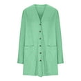 thumbnail image 6 of Herrnalise Women's Oversized Long Batwing Sleeve Cardigan Waffle Knit Sweater Coat Solid Color Button Down Jacket Green,XL, 6 of 7