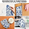 thumbnail image 7 of Flowers Pattern Kitchen Towels Set of 4 Tea Towels for Kitchen Decorative Waffle Dishcloths 28x18in, 7 of 7