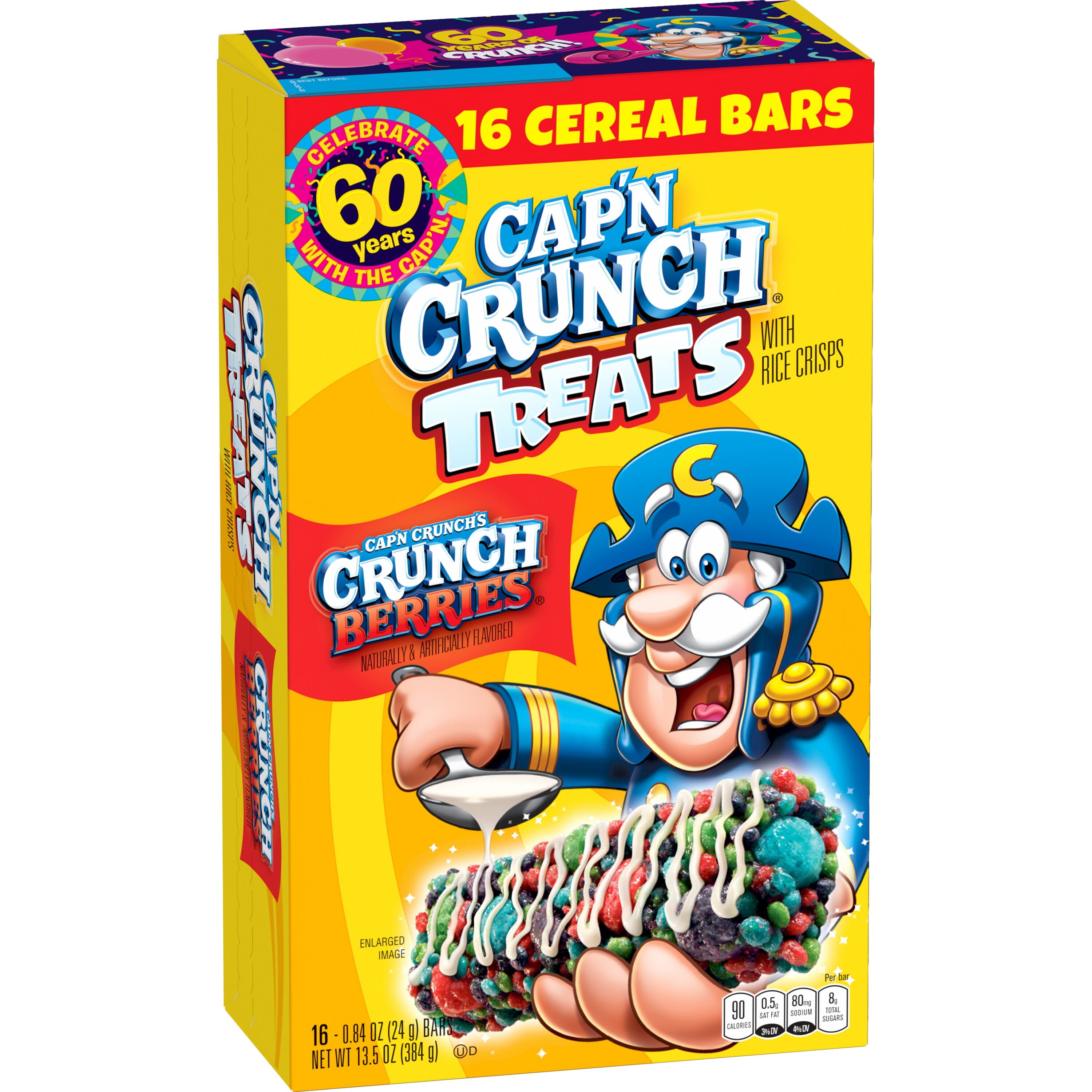 Cap'n Crunch Treats Crunch Berries Cereal Bars, 0.04 oz, 16 count