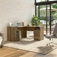 thumbnail image 2 of Pemberly Row 60" Traditional Engineered Wood L-Computer Desk in Pine Brown, 2 of 4