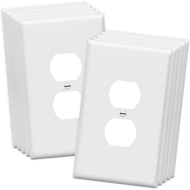 DEWENWILS 4-Pack Metal Wall Plates - Brushed Nickel Duplex Outlet Covers For Switches & Receptacles