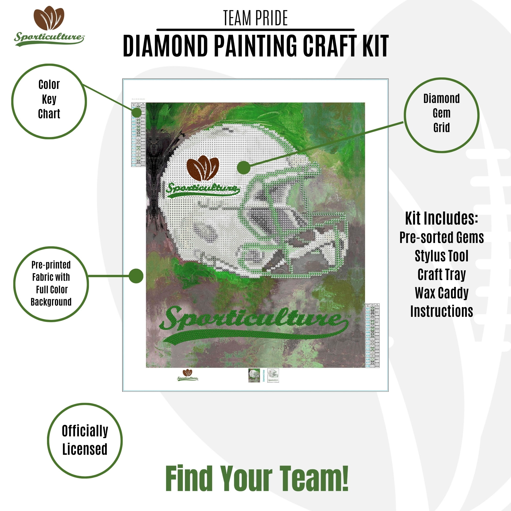 Philadelphia Eagles Winter Truck Diamond Art Holiday Craft Kit