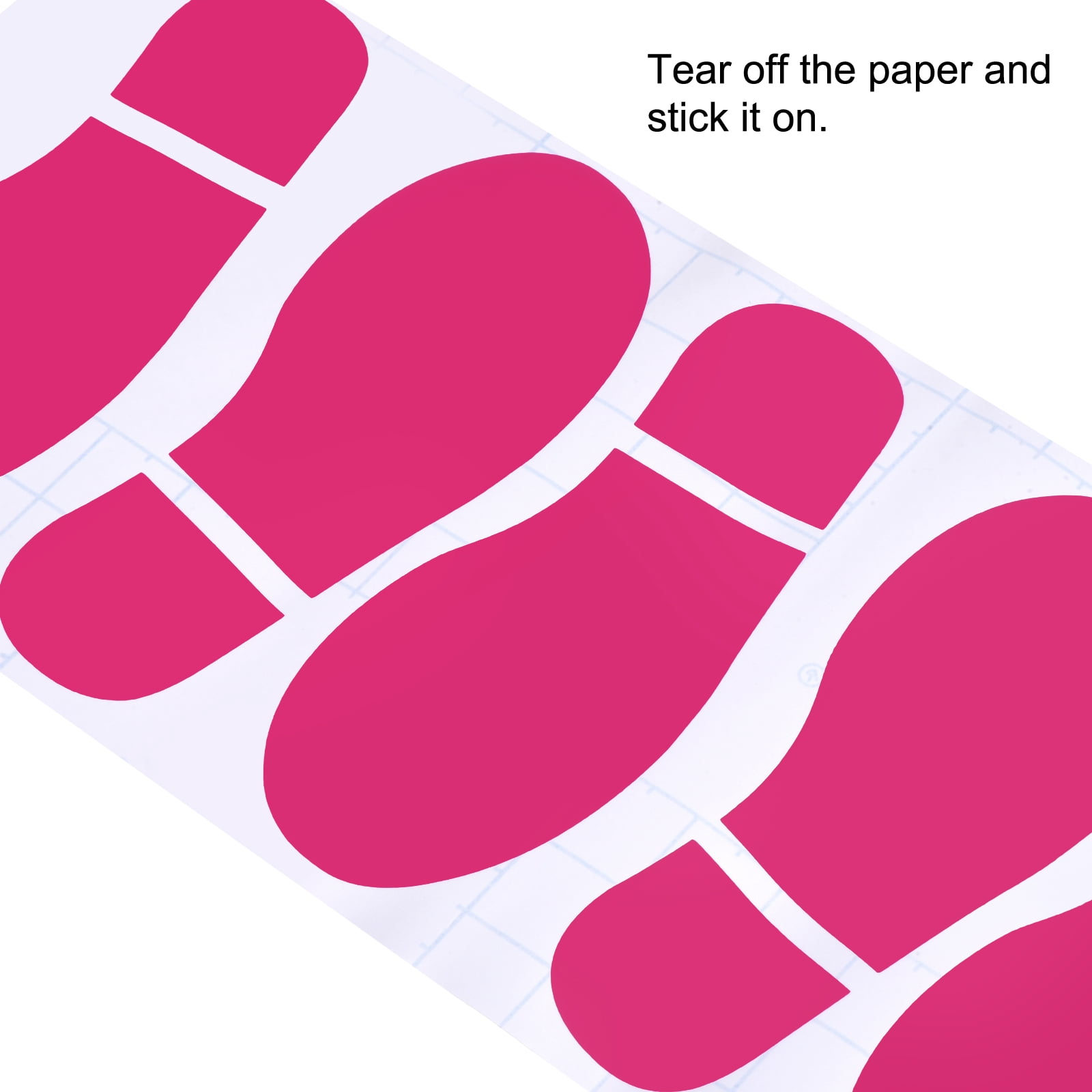 Unique Bargains Footprint Sticker Floor Decal Sign for Class Rose Red 11x4.2"