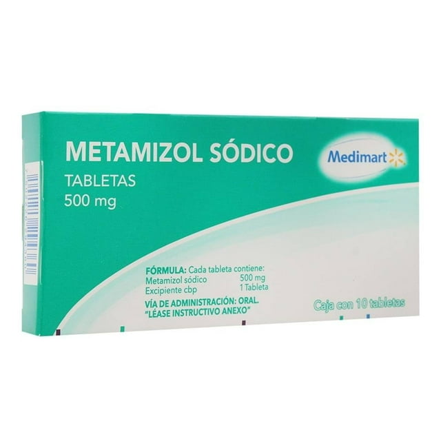Metamizol sódico Medimart 500 mg caja con 10 tabletas